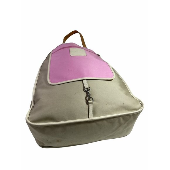 Coach Womens Tote Bag White Pink Color Block Beach Zip Pockets Dual Handle Bag - Picture 9 of 12